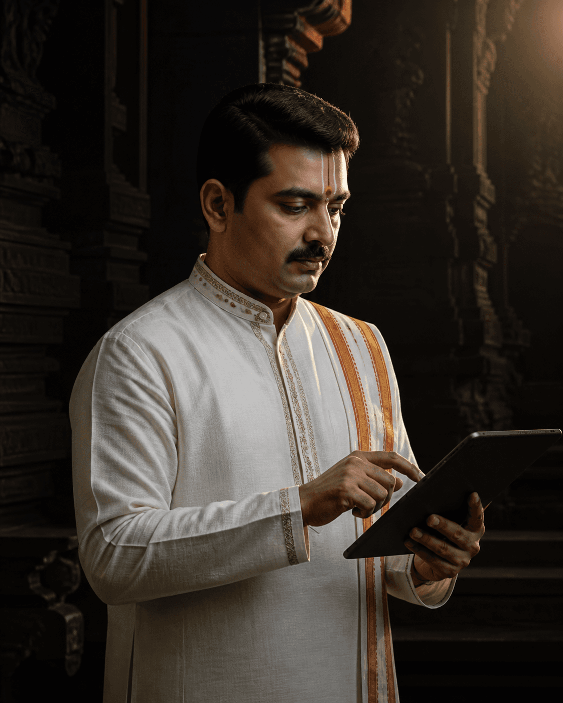 A verified Pandit partner using the PoojaSaathi platform