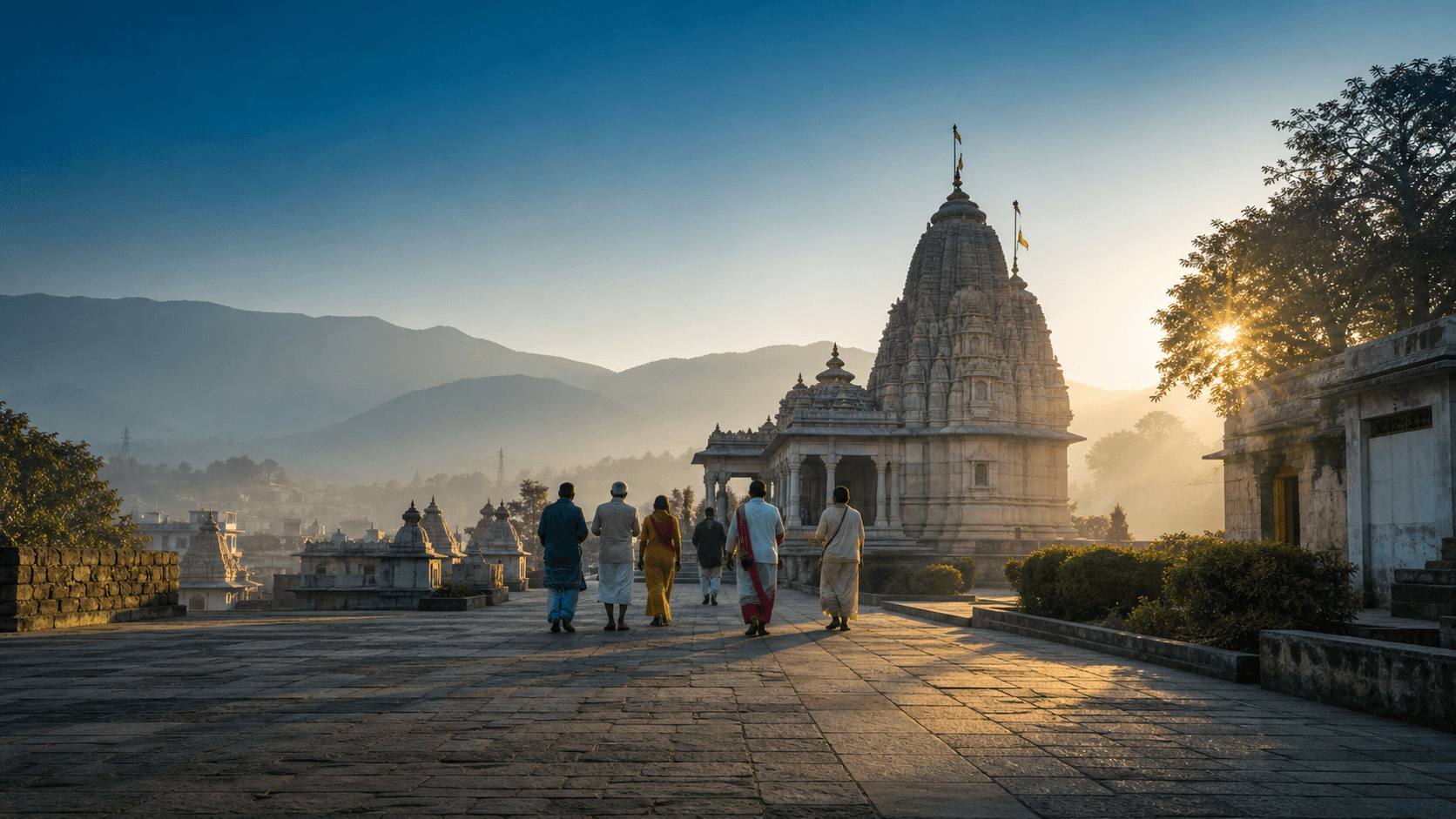 A temple journey beginning at sunrise